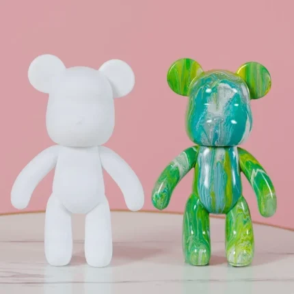 Creative Fluid Bear Handmade DIY Painting Violent Bear Sculpture Mold Doll Figurine Toy Valentines Day Gift Home Decor Ornaments
