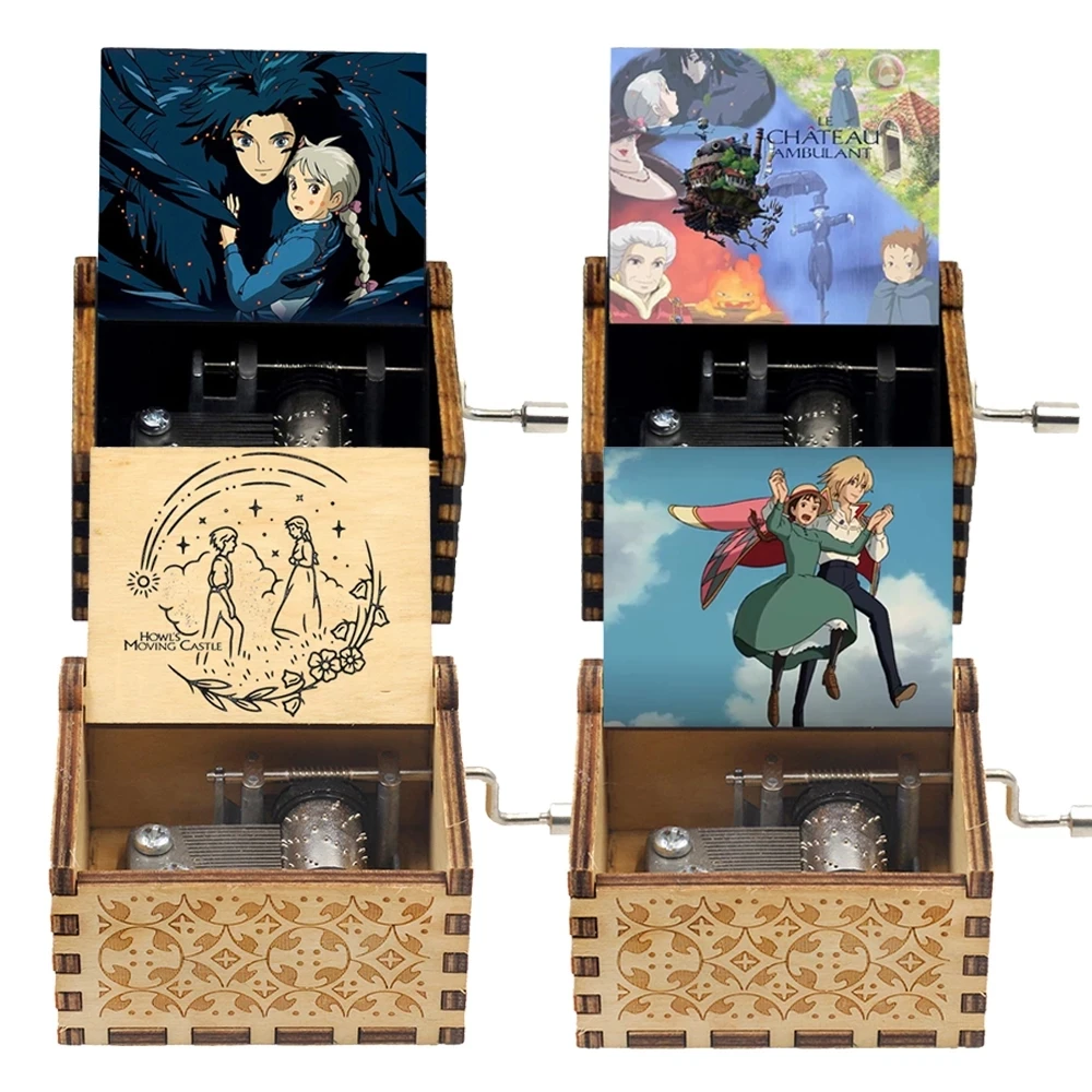Merry-go-round-of-Life-Wooden-Hand-Crank-Music-Box-Anime-Howl-s-Moving-Castle-New